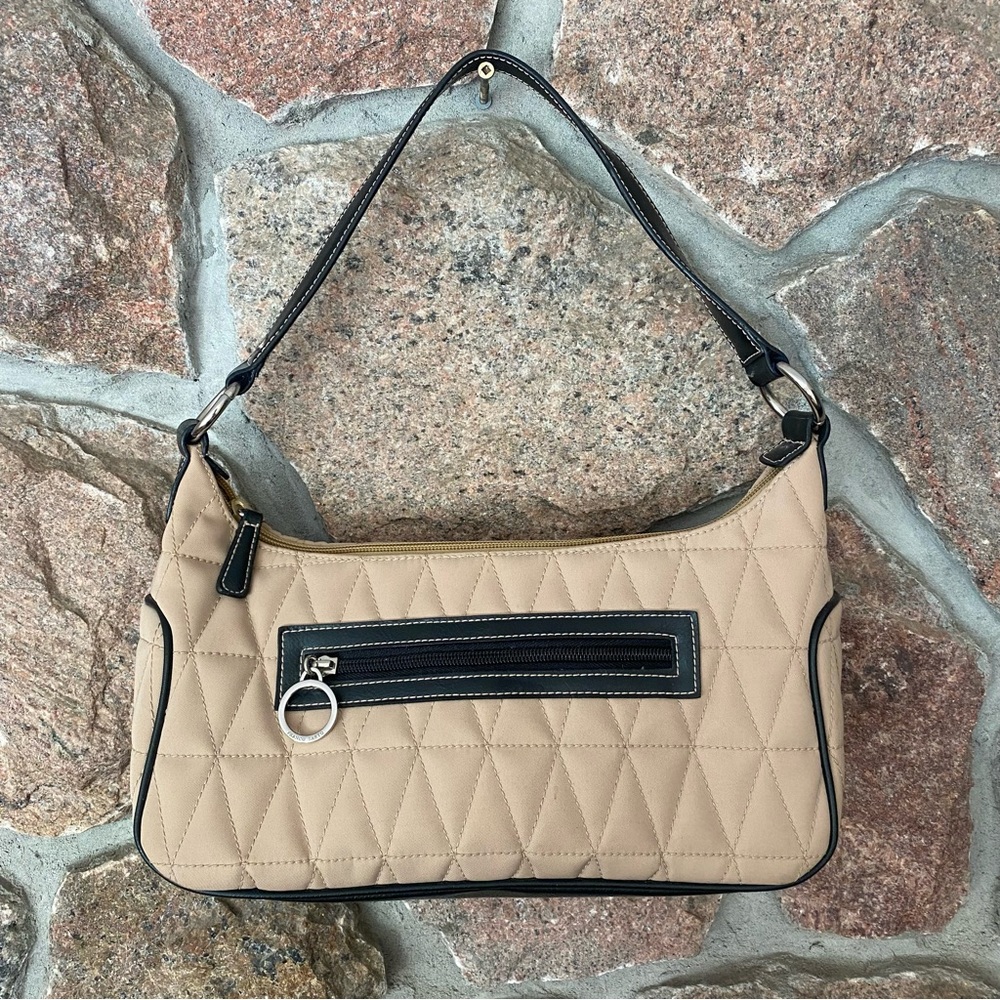 Elegant Fanco Sarto New Condition Beige Quilted Shoulder Bag